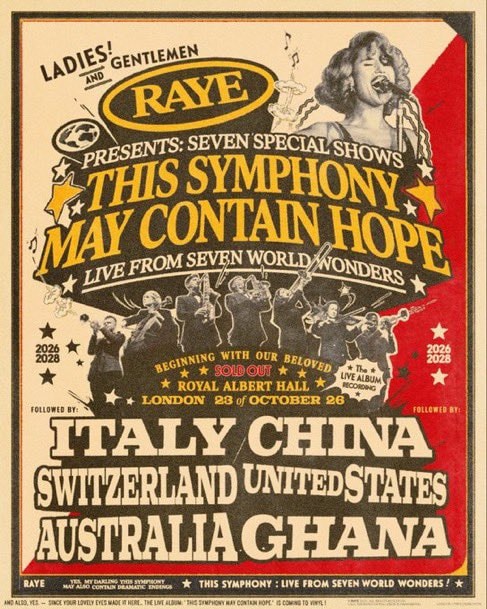 RAYE This Symphony May Contain Hope Tour
