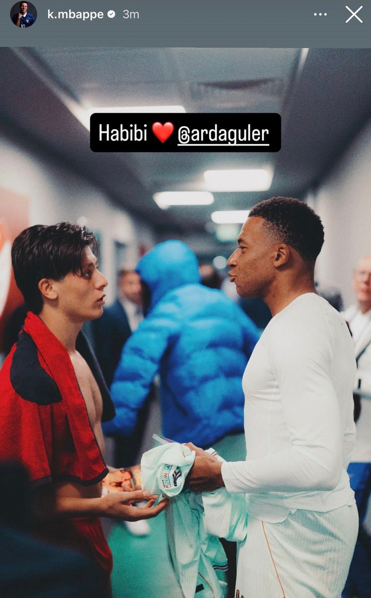 Kylian Mbappé Arda Güler jersey swap