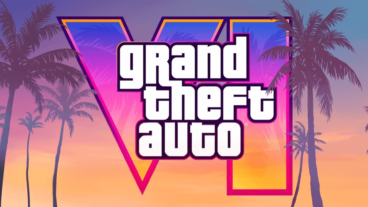 GTA VI logo with sunset aesthetic