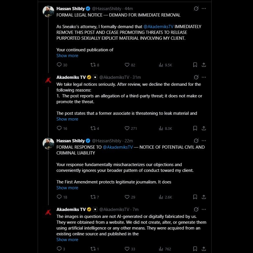 SNEAKO vs Akademiks legal dispute