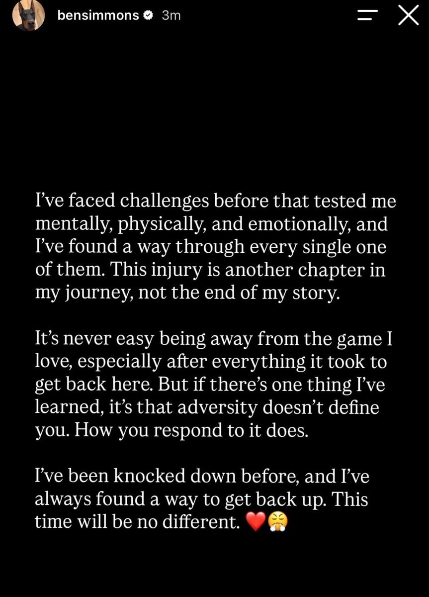 Ben Simmons IG Story
