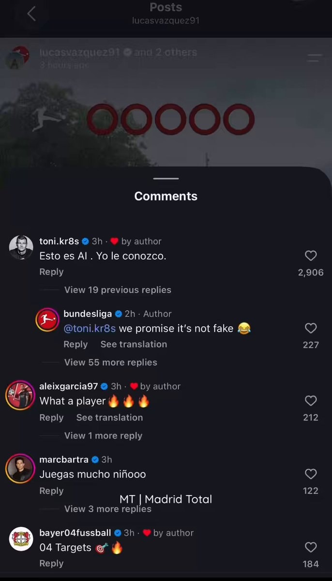 Toni Kroos on Lucas Vázquez AI joke