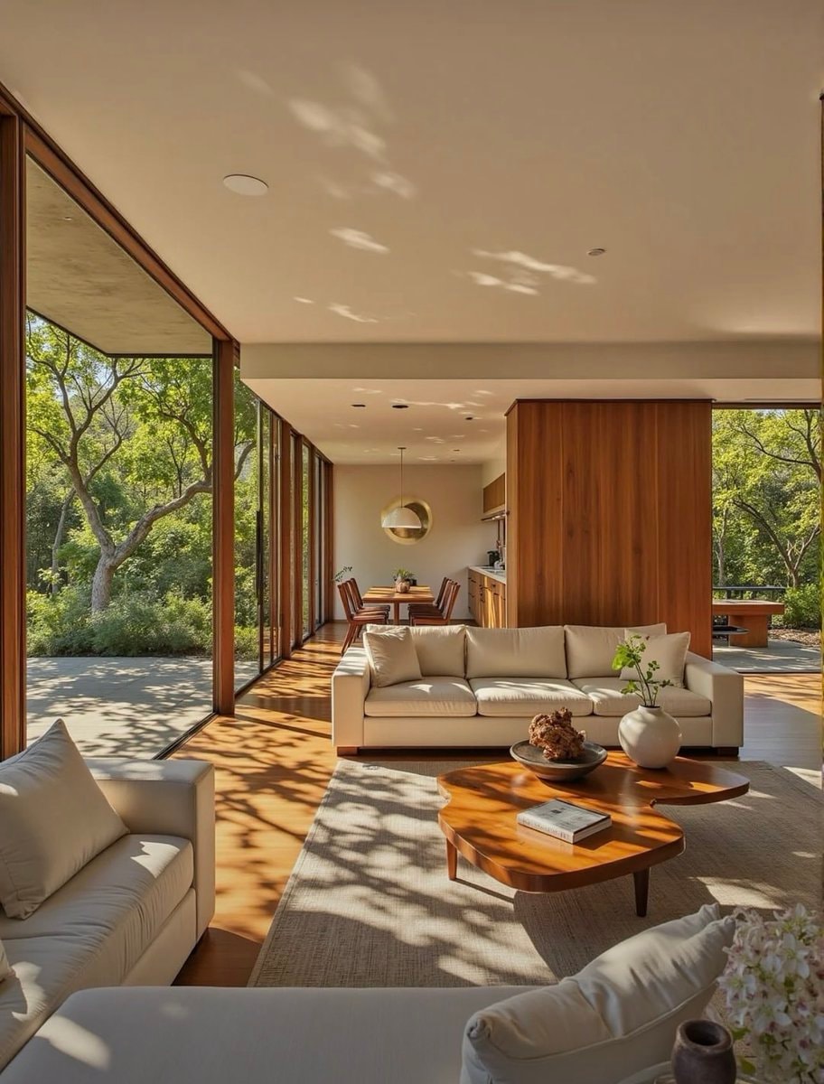 sun-drenched living room with garden view (photo 2 of 4)