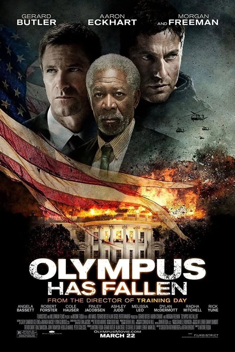Gerard Butler Aaron Eckhart Morgan Freeman movie poster (photo 3 of 3)