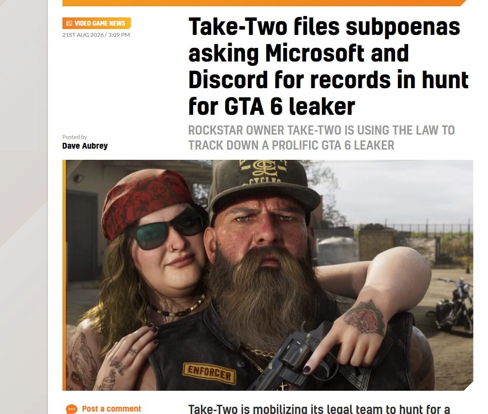 Take-Two subpoena GTA 6 leaker