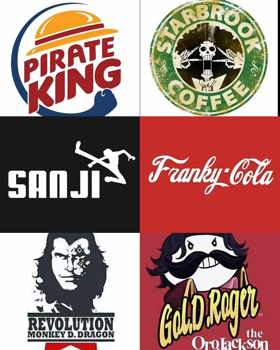 One Piece brand parody collage One Piece brand parody collage