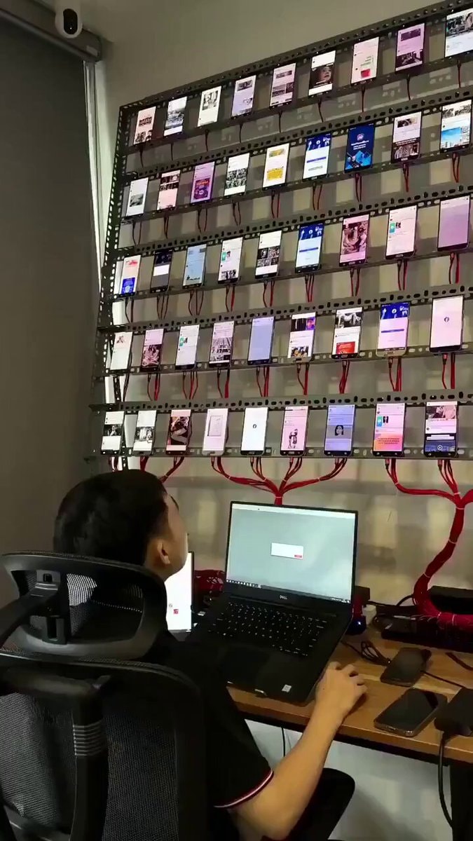 Chinese AI farm with 60 phones
