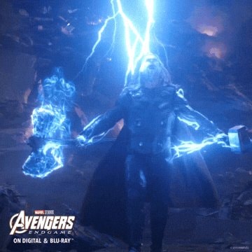 Thor wielding Stormbreaker and Mjolnir GIF Thor wielding Stormbreaker and Mjolnir GIF
