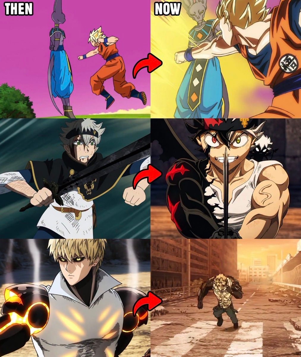 Anime character evolution then vs now