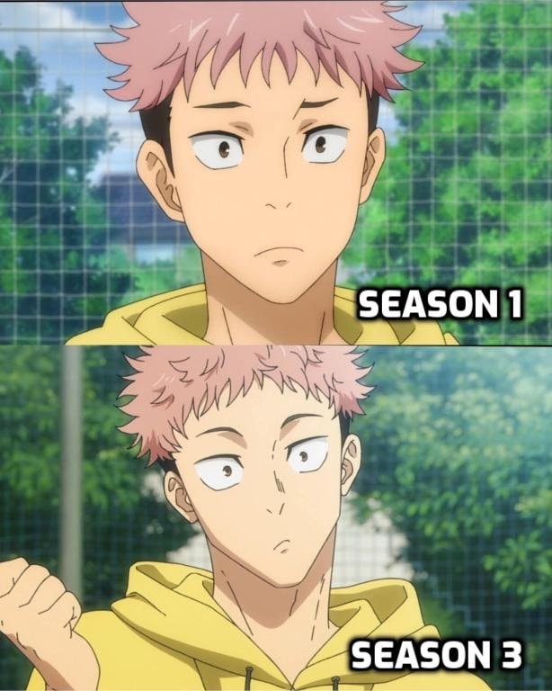 Anime character SEASON 1 vs SEASON 3 Anime character SEASON 1 vs SEASON 3