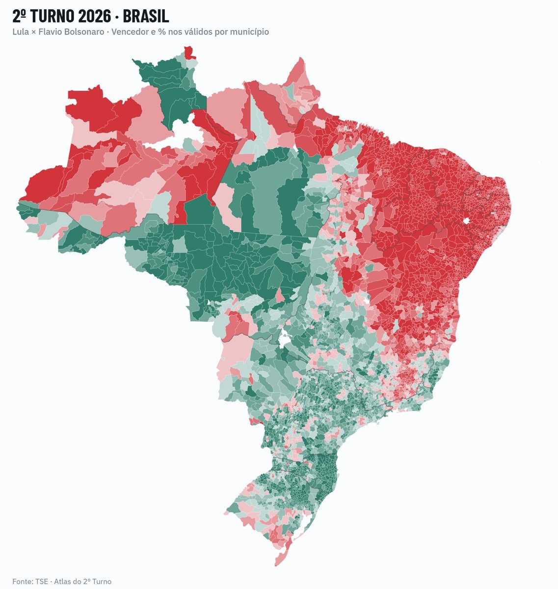 Brazil 2026 Election Map Lula vs Flavio Bolsonaro