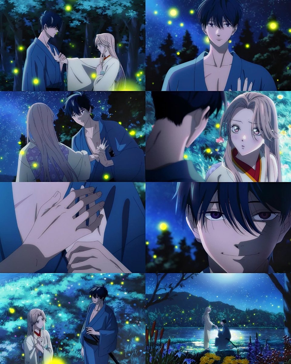 Anime couple in traditional attire