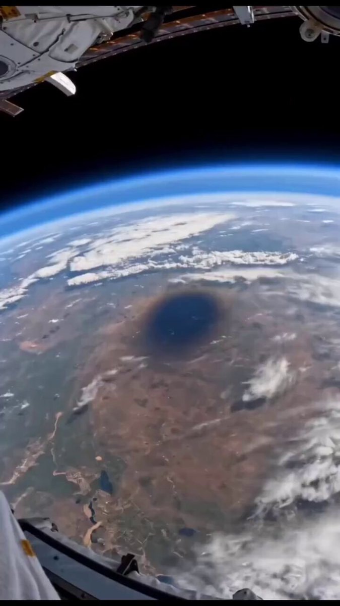Solar eclipse view from space