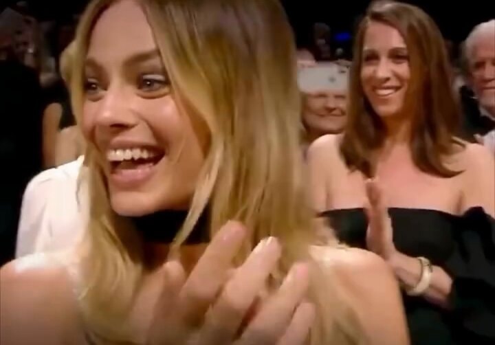 Margot Robbie laughing