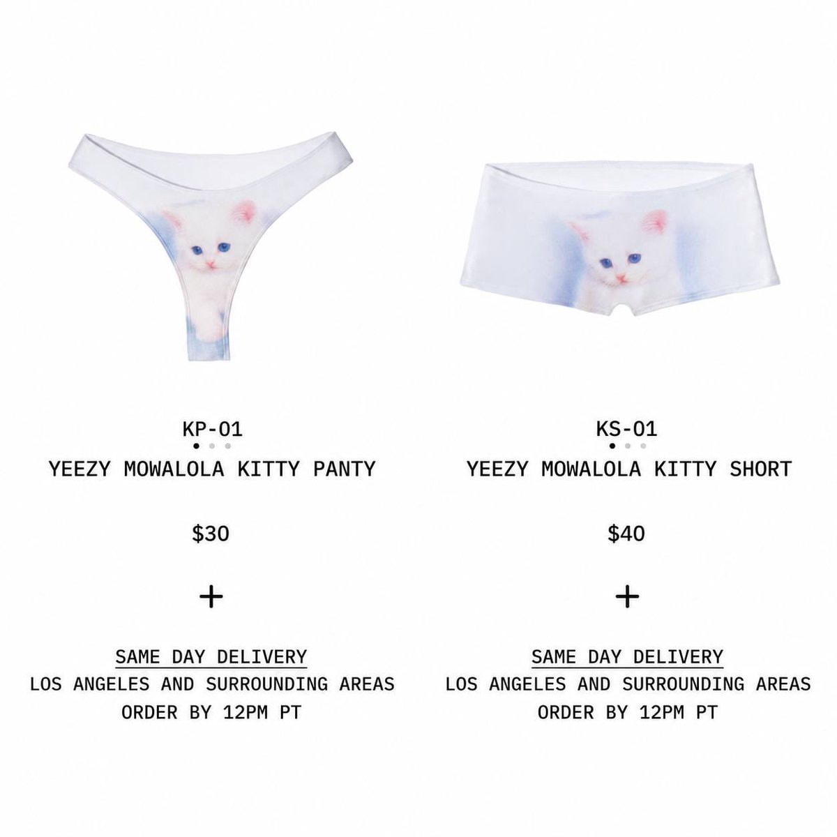Yeezy Mowalola Kitty Panty and Shorts