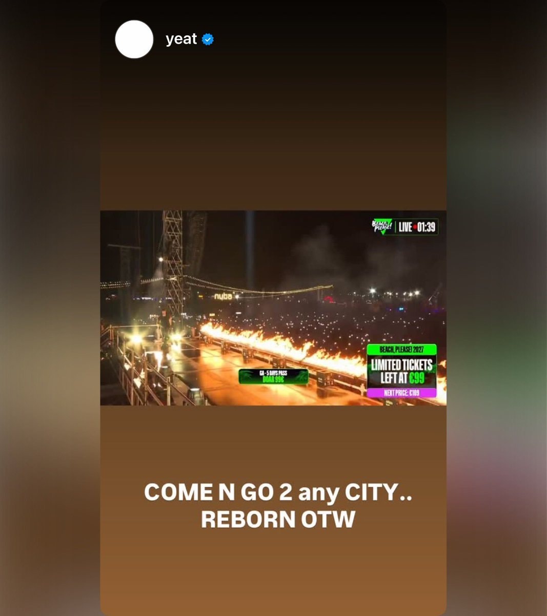 Yeat Reborn OTW Instagram (photo 2 of 2)