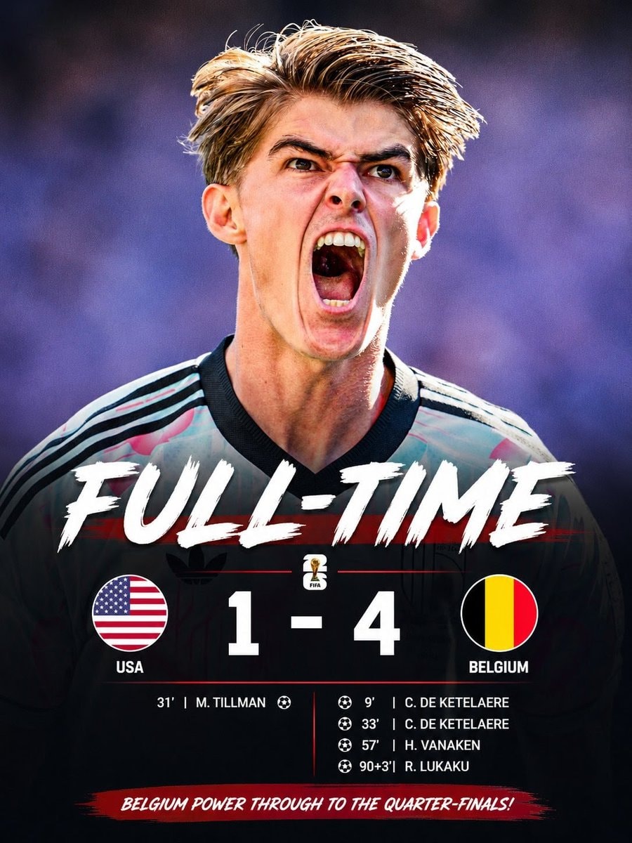 Belgium USA 4-1 quarterfinals