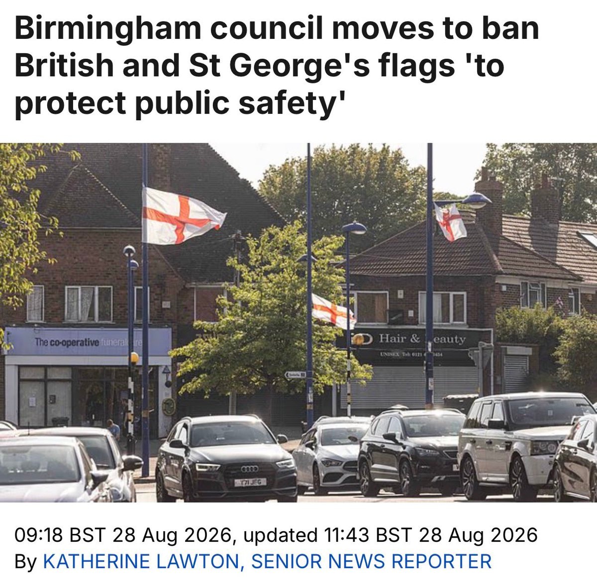 Birmingham Council bans British flags Birmingham Council bans British flags