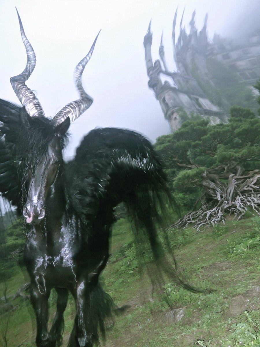 white winged horse fantasy scene (photo 3 of 4)