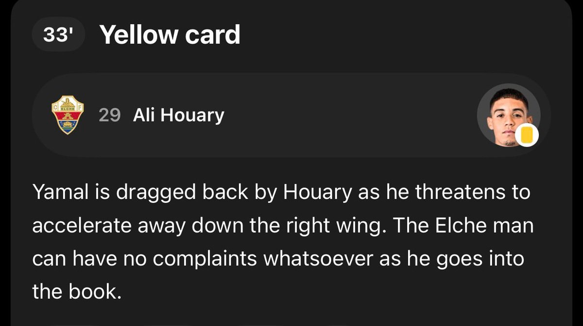 Ali Houary yellow card Lamine Yamal Ali Houary yellow card Lamine Yamal