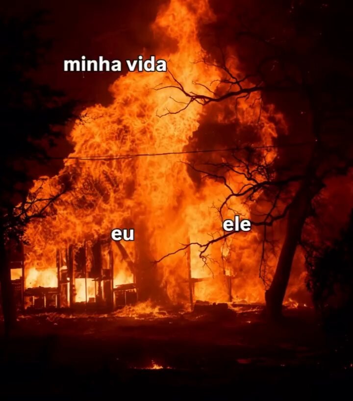 Meme about unwanted friend burning house