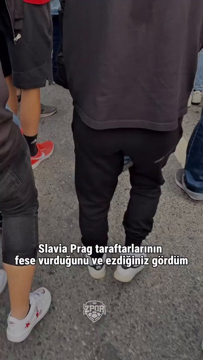 Slavia Prague fan steps on Turkish fez