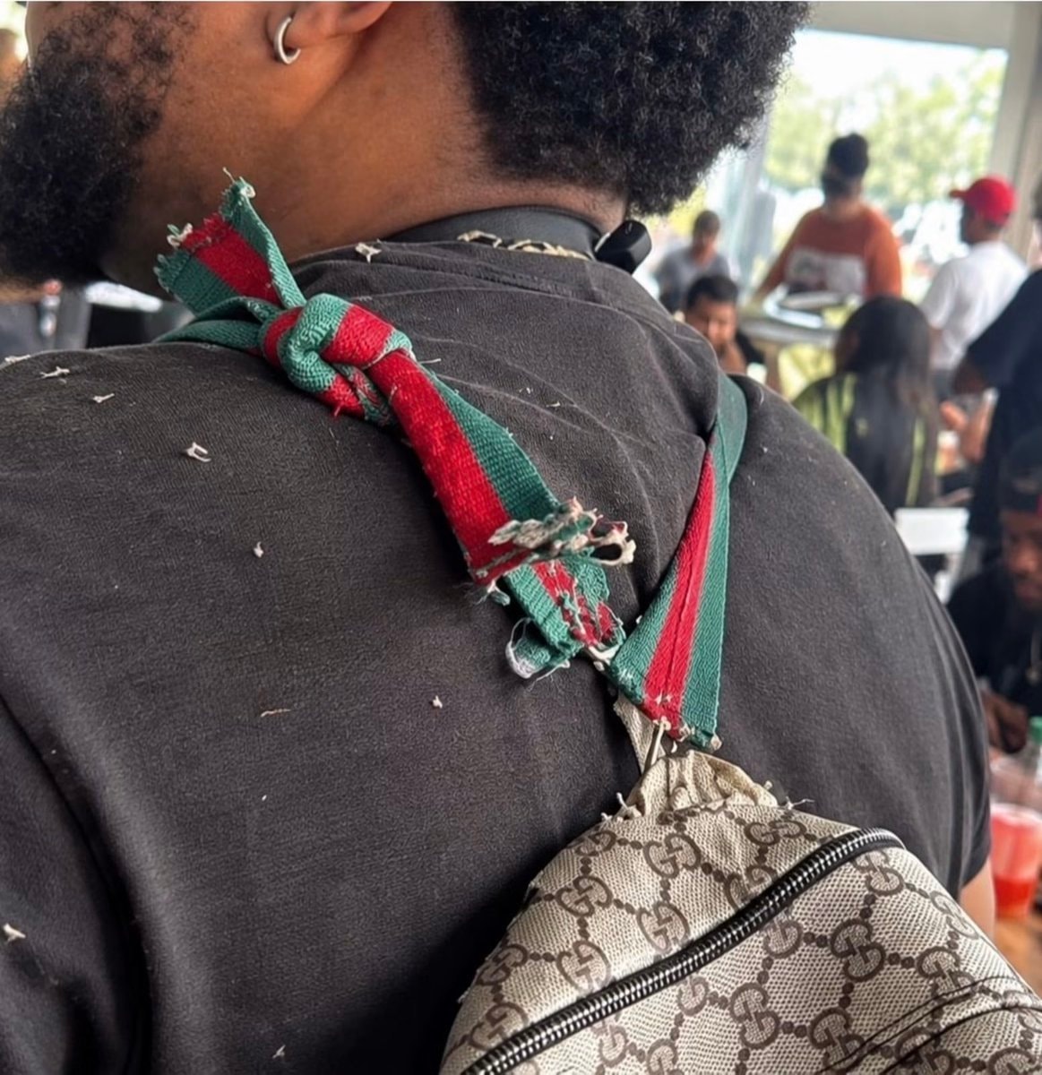 frayed Gucci fanny pack