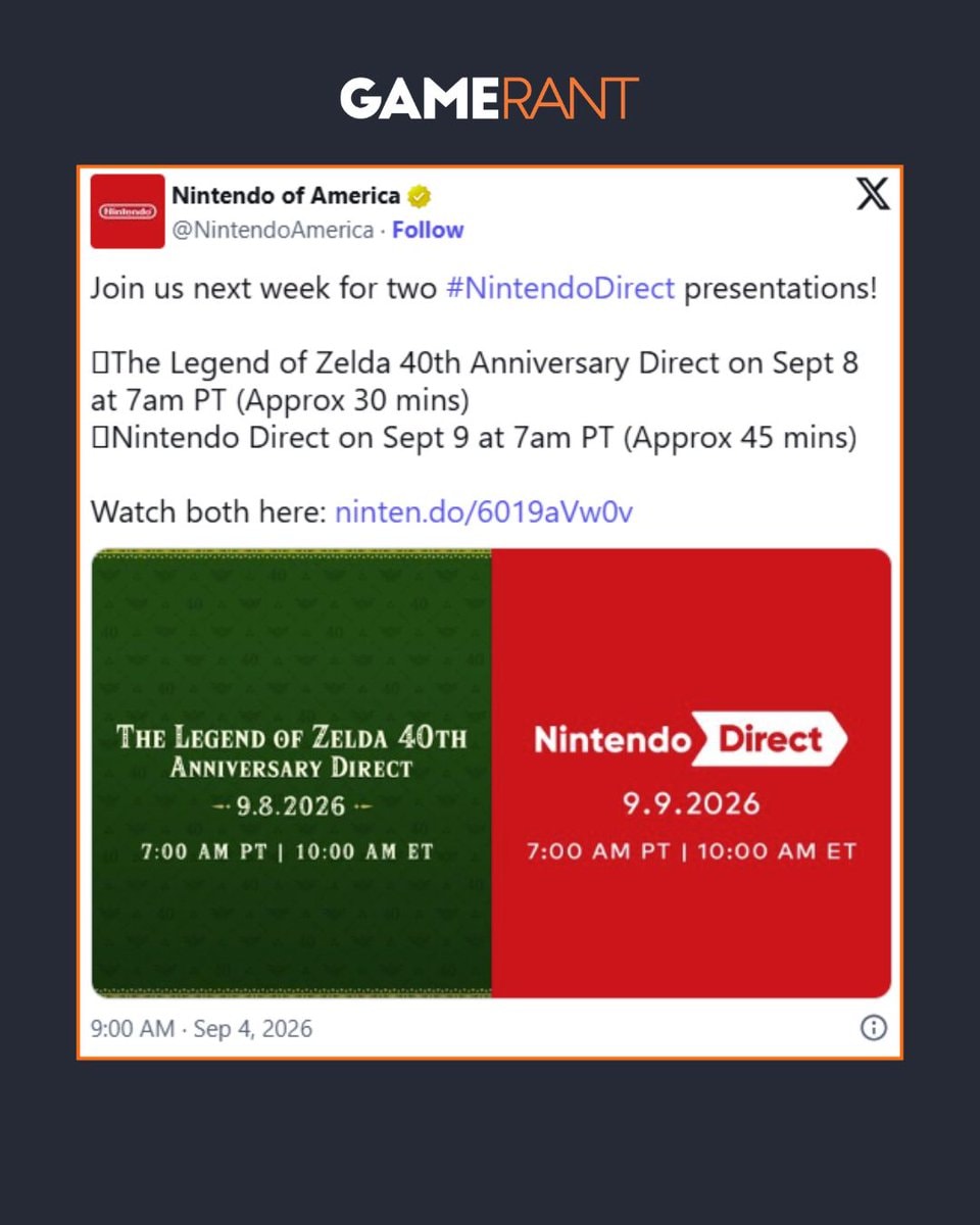 Nintendo September Directs (photo 2 of 2)