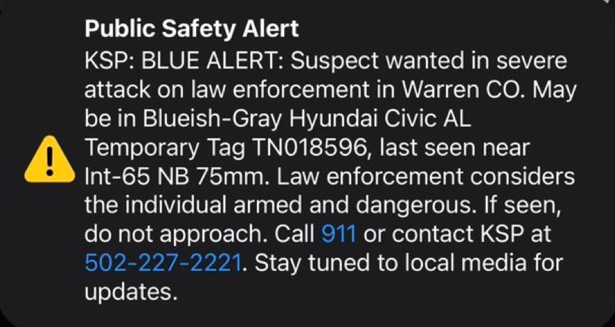 Kentucky State Police blue alert
