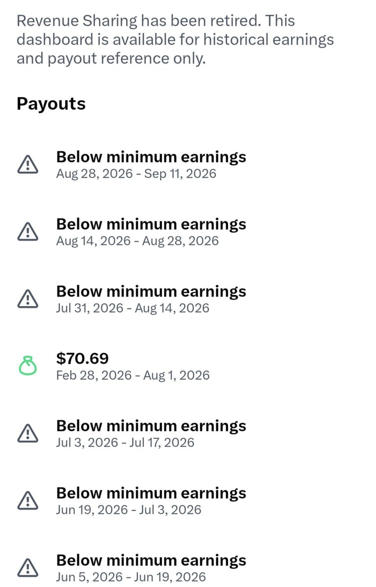 Payout list update