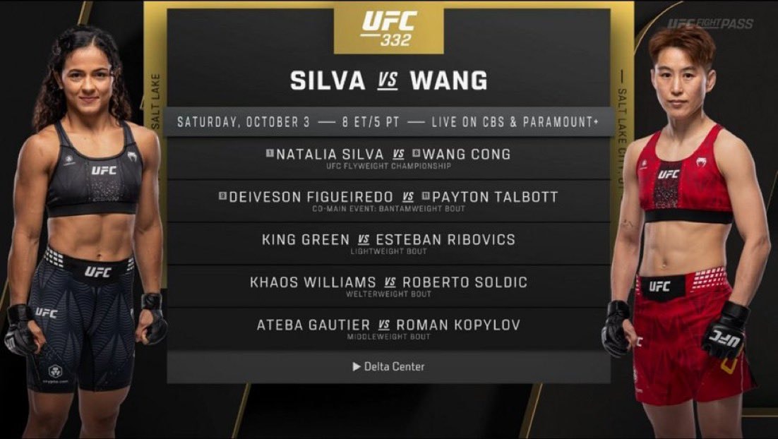UFC332 main card lineup