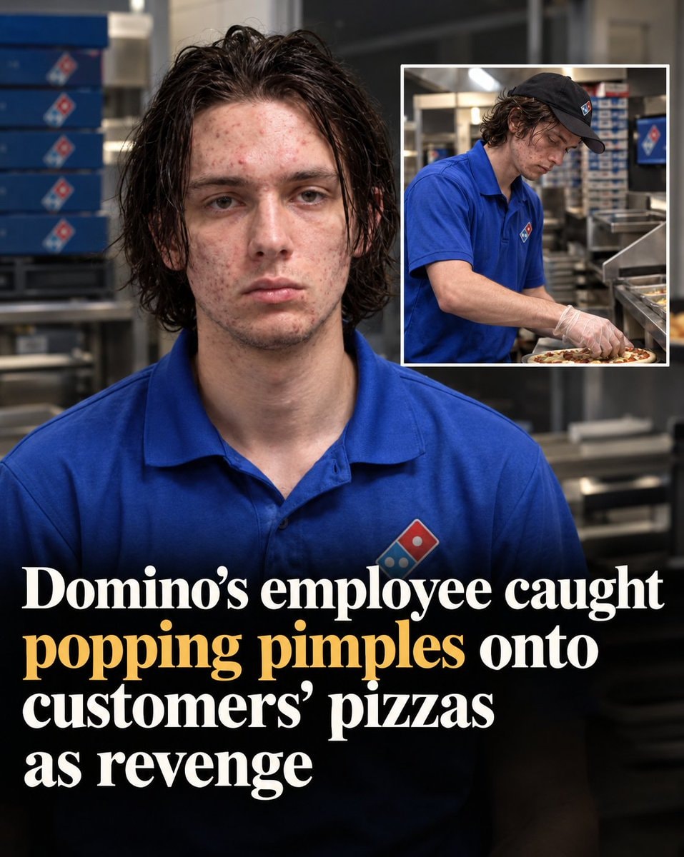 Domino's employee caught popping pimples onto customers' pizzas as revenge