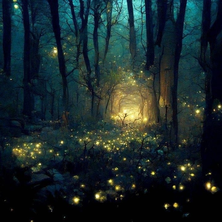 Mystical forest night scene (photo 2 of 4)