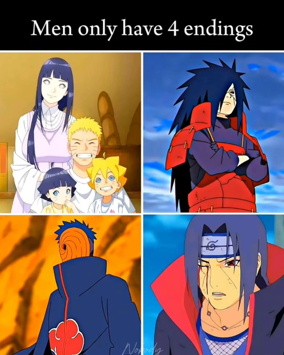 Naruto men only have 4 endings meme
