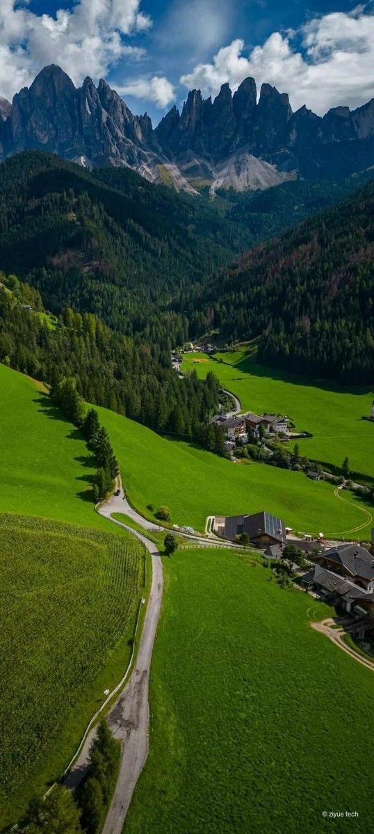 mountain landscape with village