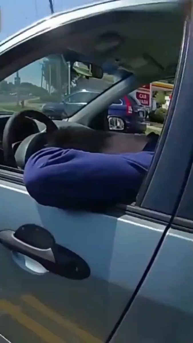 Drunk guy leaning out car window
