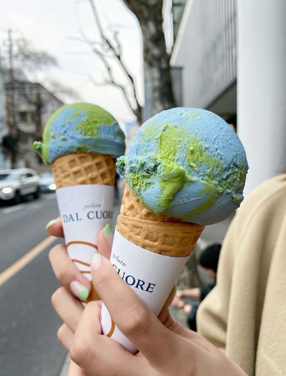 Earth gelato cones