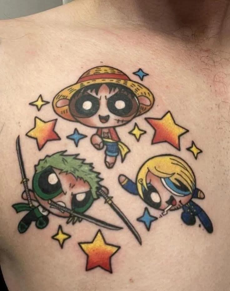 One Piece Monster Trio tattoo