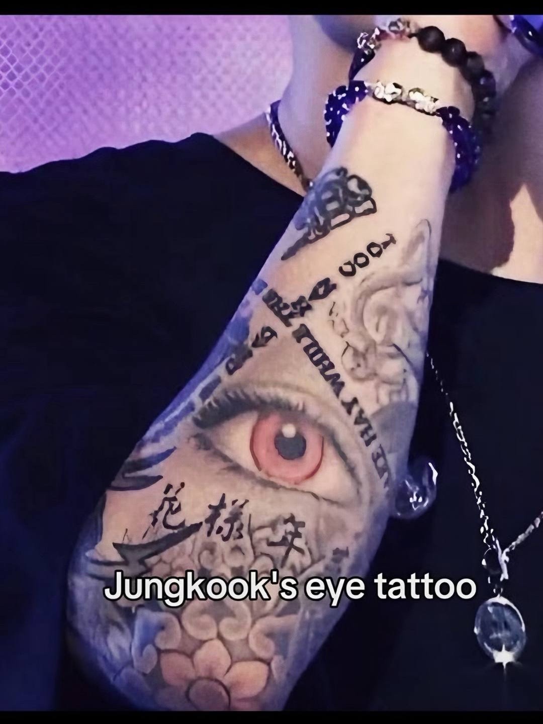 Jungkook eye tattoo closeup