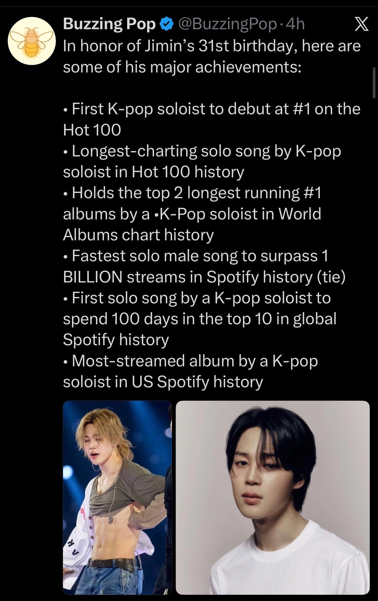 Jimin 31st birthday achievements Jimin 31st birthday achievements