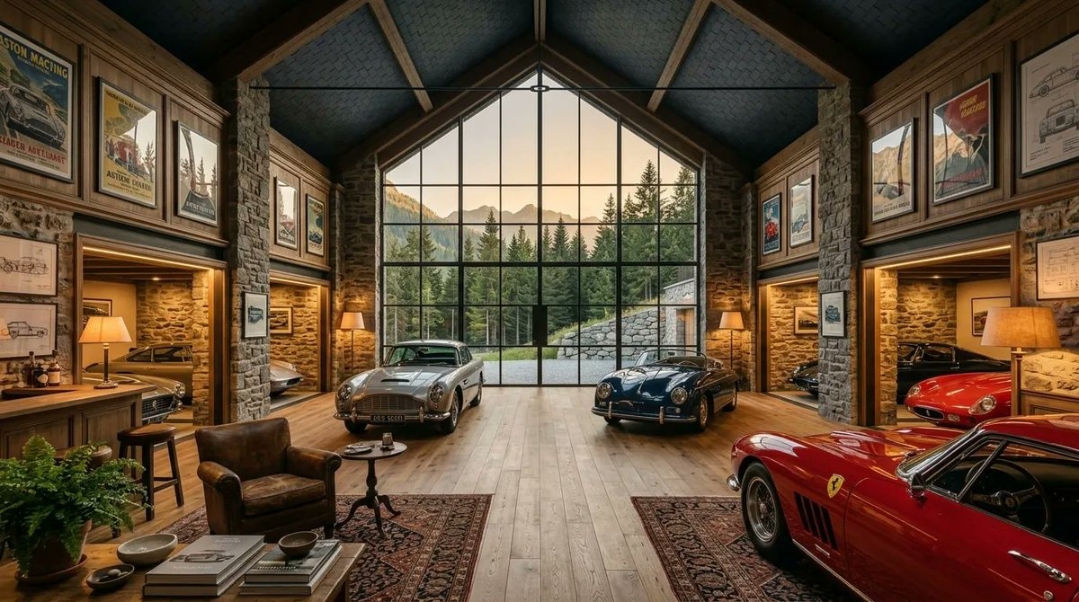 Alpine stone mansion with car gallery (photo 2 of 4)