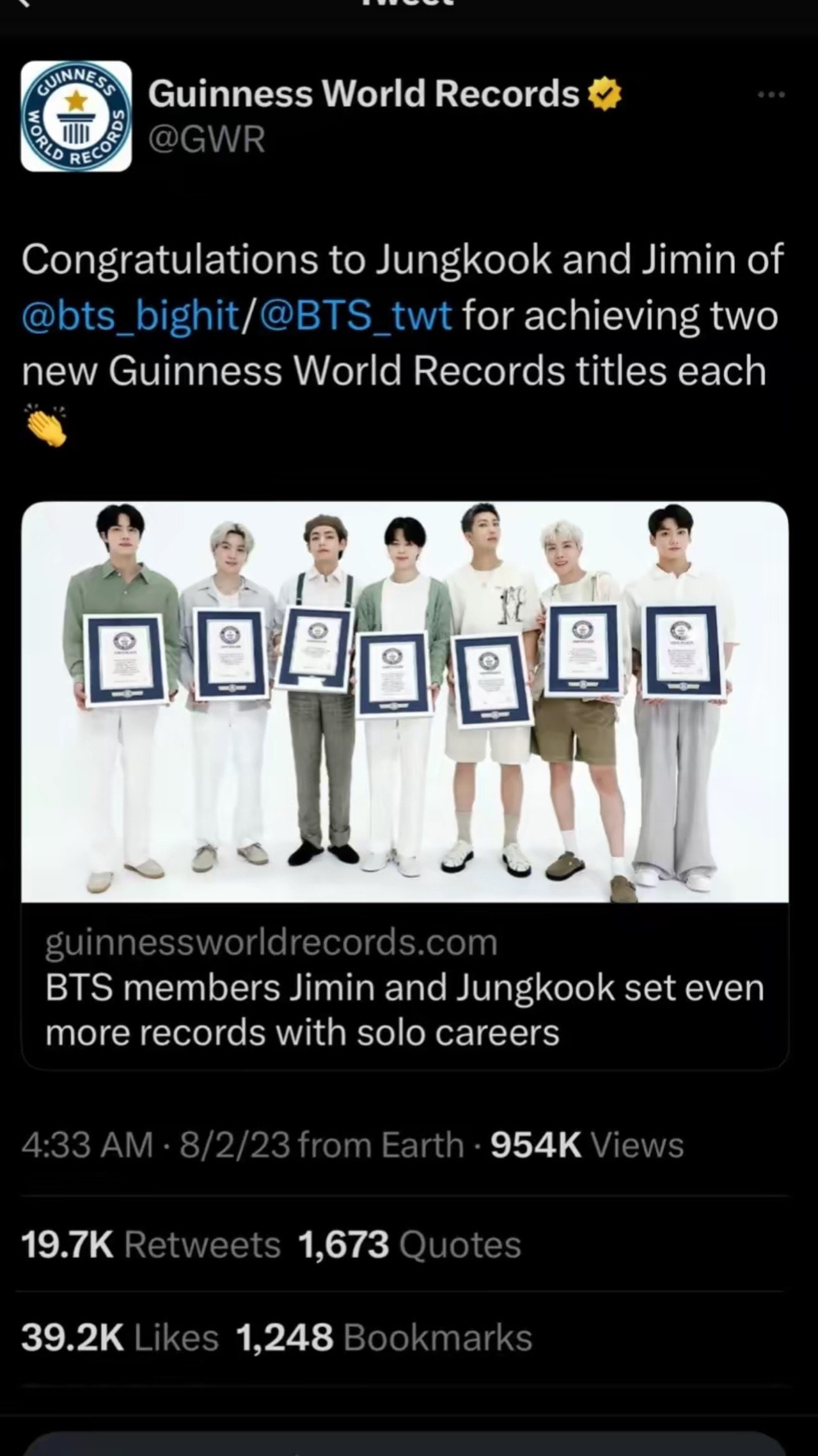 Jungkook and Jimin Guinness World Records (photo 2 of 3)