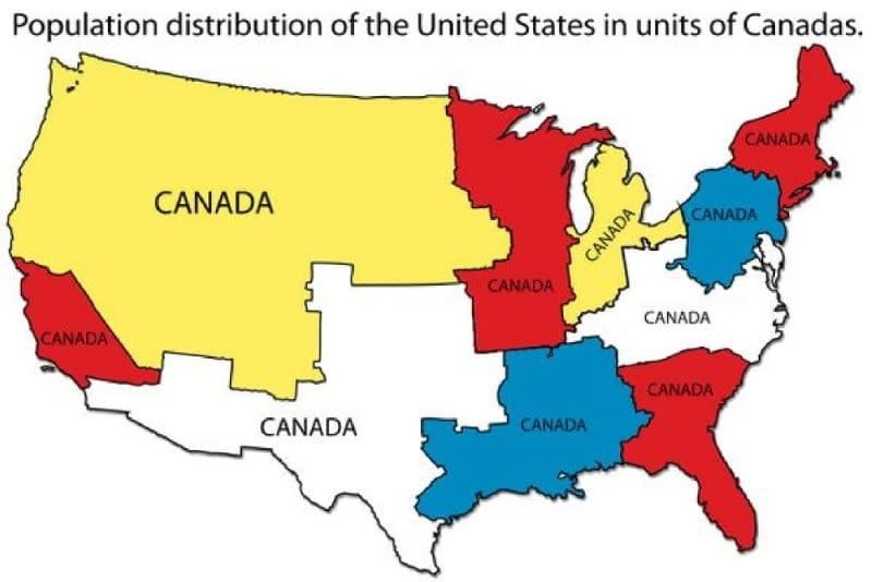 U.S. Population Units of Canada