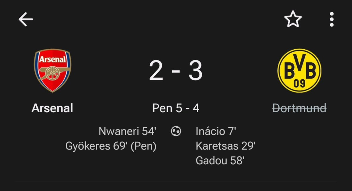 Arsenal Dortmund penalty shootout confusion