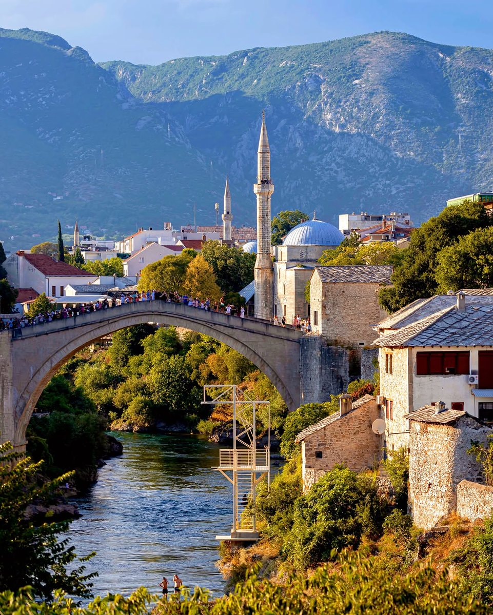 river bridge with mosque and mountains (photo 2 of 4) river bridge with mosque and mountains (photo 2 of 4)