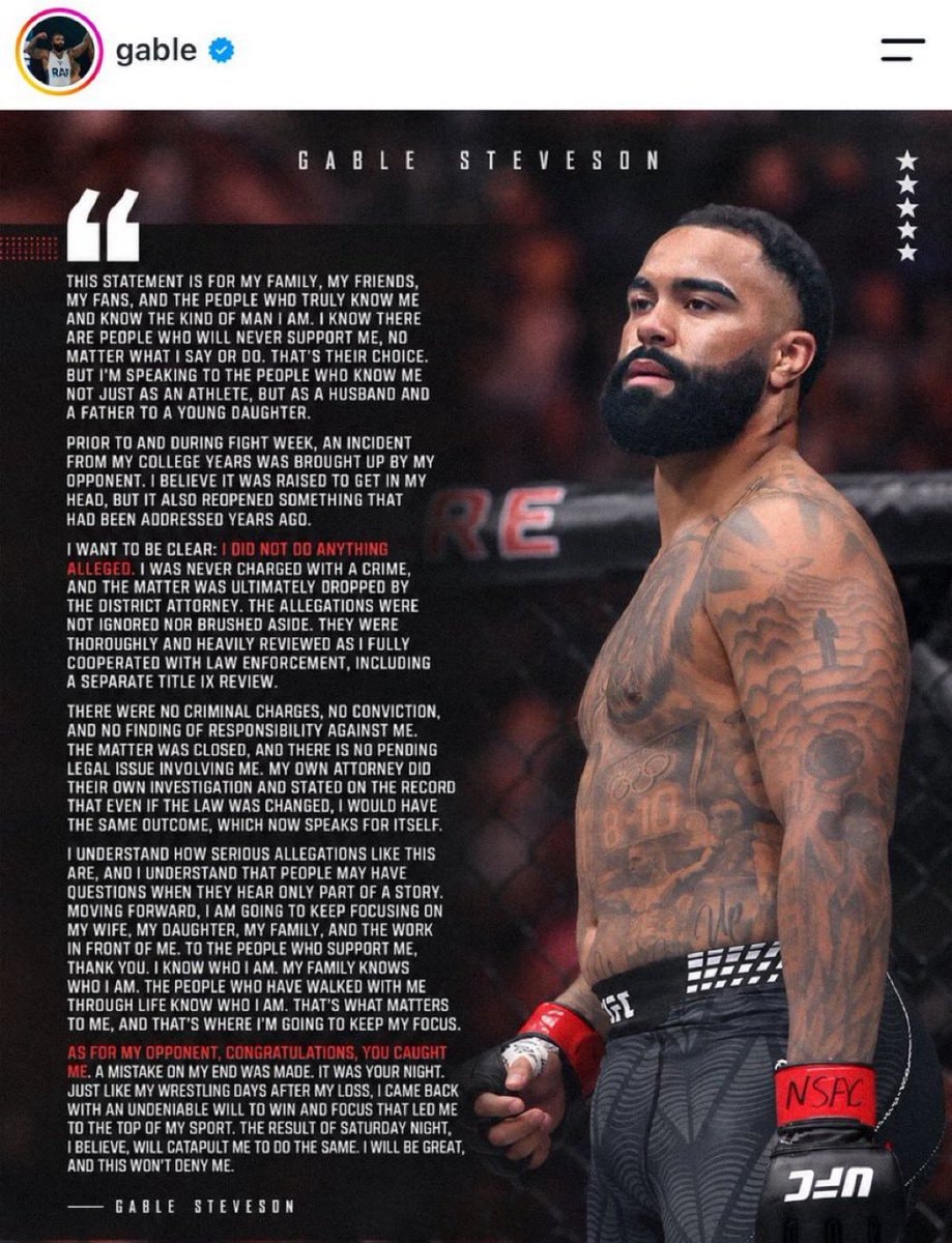 Gable Steveson UFC331 response