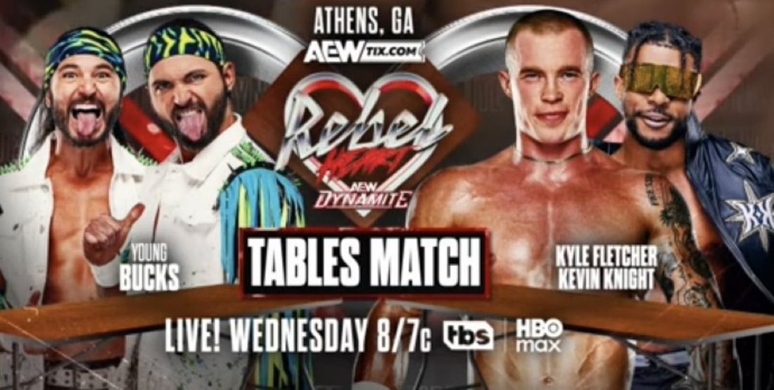 Young Bucks vs Kyle Fletcher Kevin Knight Tables Match