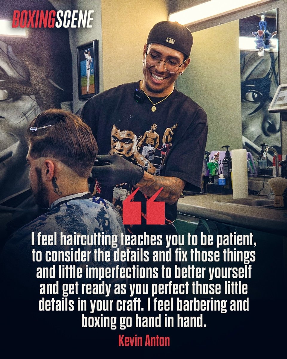 Kevin Anton barbering and boxing