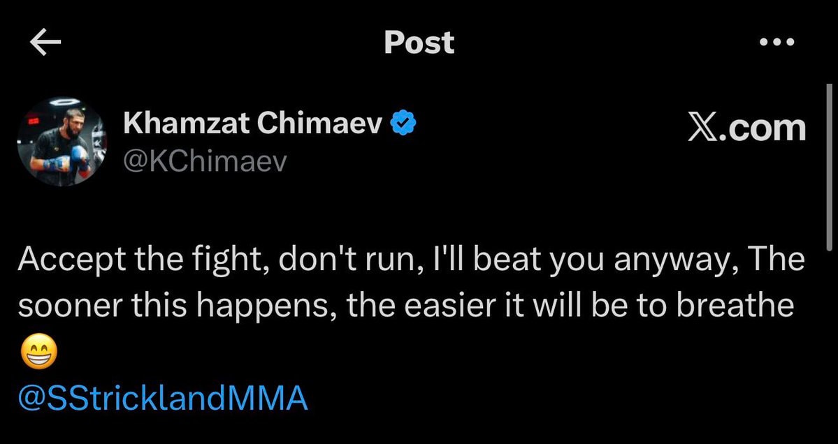 Khamzat Chimaev calls out Sean Strickland