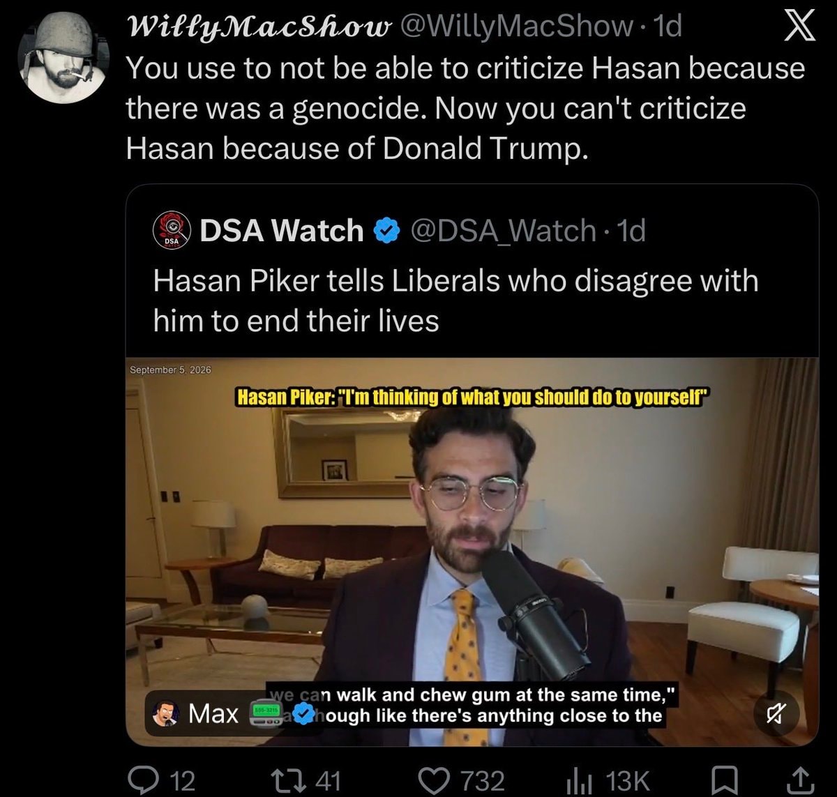 Hasan Piker commentary on WillyMacShow Hasan Piker commentary on WillyMacShow